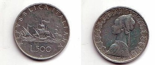 Moneta argento 500 lire - argento,